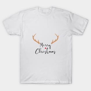 Merry Christmas red nose antler gift T-Shirt